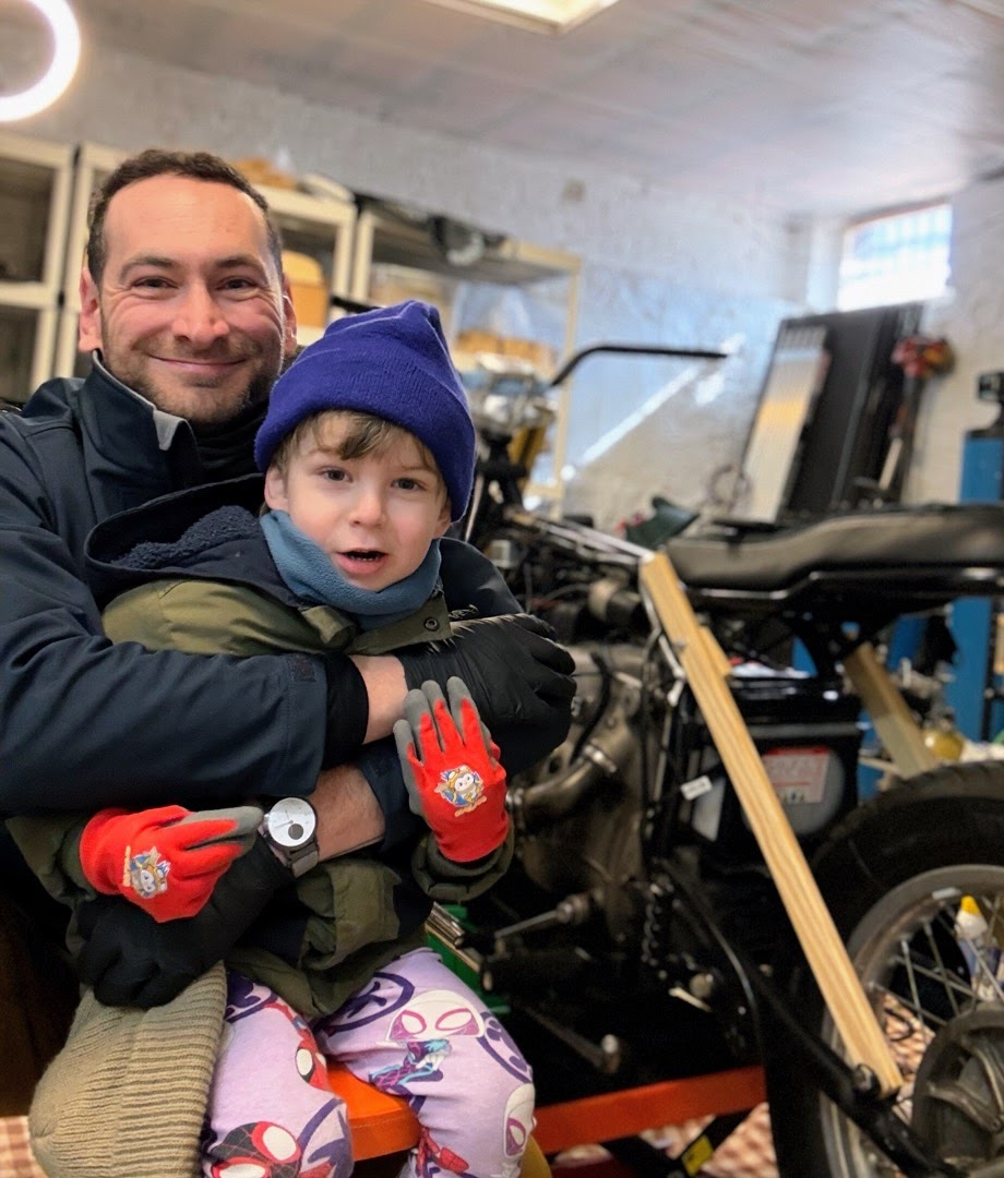 Father-son garage time